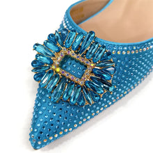 2025 Nigerian Women's Party Shoes and Bags Medium Heel Pointed Toe Elegant Party Footwear With Matching Color Handbag for Women