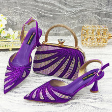 Venus Chan 2025 New Shoes and Bag to Match Orange Colour Pointed-Toe Diamond-Studded Party Women's High Heels Ms. Banguet Scene