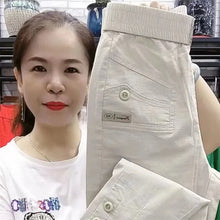 New 2024 Korean Women's pants Autumn High Waist Cotton Hemp Casual Slim High Waist Pants Female Loose Harun pants Ladies Trouser