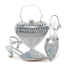 Blue Nigeria Party Shoes and Bags for Women Ladies Shoe and Bag Set Latest Designers Pointed Toe Sexy Wedding Party Sandals