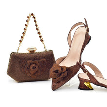 Ladies Shoe and Bag Set Latest Designers Luxury Italian Party Shoes and Bag Set for Women Rhinestone Wedding Bride Shoes Woman