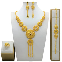 Dubai Necklace Earrings For Women Wedding 24k Gold Plated African Jwellery Bridesmaid Party Gift  Bridal Dubai Jewelry Sets