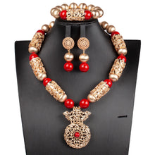 32 inches Long Orange Beads African Jewelry Set Women Bridal Party Costume Necklace Jewelry Set