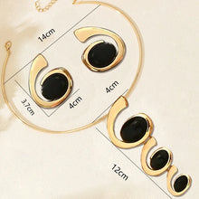 3PC Fashion Exaggeration Multicolor Resin Trendy Collar Punk Unique Personality Earring Temperament Pendant Necklace Accessories