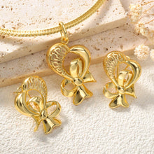 2pcs Set Copper Necklace Ear Stud Dubai Wedding Bride Hollow Pendant Necklace Earrings Women Party Jewelry Accessory Gifts