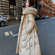 Women's Winter Warm White Duck Down High Quality Natural Fur Collar Jacket