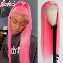 30 36 inch 250% Straight 13x4/13x6 Hd Pure Pink Lace Front Wigs 100% Human Hair For Women Brazilian Color Pre Plucked Glueless