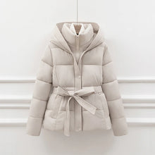 Women's Padded Cotton Thick Winter Coat with Hoodie