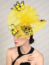 New Fascinator Wedding Headpiece Women Butterfly Headwear For Church Derby Hat Fascinators Headband Bridal Pillbox Cap Flower