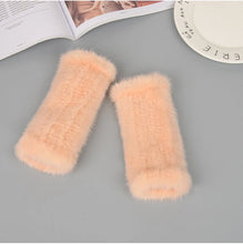 2025 New Brand Style Top Quality Women's 100% Winter Warm Real Mink Fur Knitted Half Finger Gloves Girls Typing Mittens
