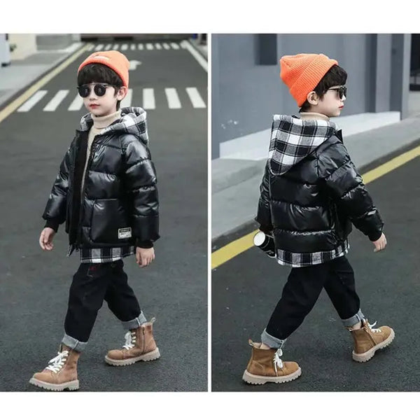 Children's Padded Jacket New Boys Down Padded Jacket Kids Winter Hooded Jacket Teenage Boys Thick Coat