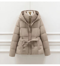 Women's Padded Cotton Thick Winter Coat with Hoodie