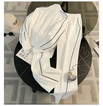 Sports Suit for Women, Autumn Fashion, Casual, Age Reducing, Western-style Zipper Sweatshirt, Wide Leg Pants Two-piece Set pants