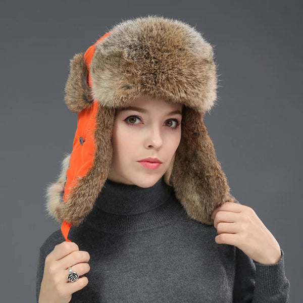 Unisex Soft Outdoor Windproof Super Warm Faux Fur Bomber Hats