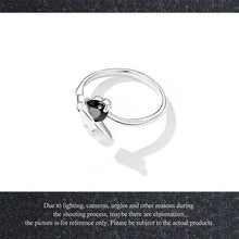 WOSTU Classic 100% 925 Sterling Silver Devil Heart Ear Studs Earrings Exquisite Black Zircon Earrings Fine Anniversary Jewelry