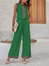 2024 Summer Women's Sleeveless Top And Long Pants Set Fashion Ladies Short Tank Top Daily Casual Ladies Long Wide Leg Pants