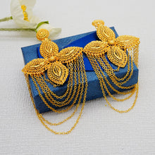 Bohemia Long Tassels Earrings African Dubai Gold Color Drop Earrings For Women Pendant Stud Earrings Wedding Jewellery Gifts