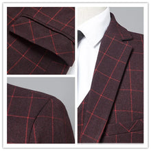 Suit M-5XL (Blazer + Vest + Trousers) Italian Style Fashion Business Elegant Gentleman Plaid Slim Casual Formal Suit 3-piece
