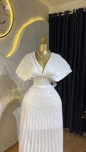 CM.YAYA Women Short Sleeve V-neck Elegant Long Pleated Dress 2025 Sweet Holiday Beach Evening Sexy Girl Party Dresses Vestidos