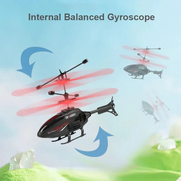 Crash Resistant Remote Control Aircraft Induction Helicopter Dual-mode Suspended Drone Toy with Lighting