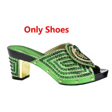 Italian Ladies Shoes and Bags To Match Set Decorated with Rhinestone Plus Size Shoes Women Heel Women Shoes and Bag Set In Italy