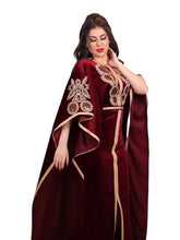 Ramadan Luxury Muslim Fashion Bat Sleeve Moroccan Turkiye Dubai Dress Middle East Arab Dress Sequins Golden Velvet Long Dress