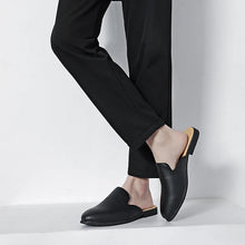 Men Half Breathable Leather Mules