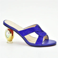 New Arrival Italian Women Shoes Decorated with Rhinestone Open Toe Pumps Luxery Shoes Women Nigerian Women Party Pumps
