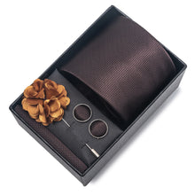 Top Grade Fashion 8 cm Wide Tie Sets Blue Stripe Men's Gravata Handkerchief Cufflink Box Fit Group Workplace Wedding Tie