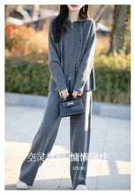 100% Merino wool fall/winter new women's sweater crewneck hooded Cardigan Fashion all-in-one warm pants suit