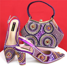 Spot Goods Elegant Streamlined Pointed Toe Women's Shoes Matching Flower Basket Handbag Party Women's Shoes And Bag Set