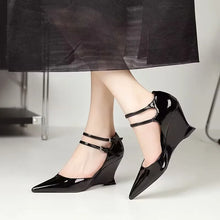 High Heels Women Pointed Toe Shoes Wedges Fashion Sexy Shallow Shoes Woman New 2025 Trend Spring Designer Elegant Sandals Mujer