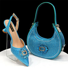 2025 Elegantly Sky Blue Women's Shoe and Bag Set for Parties and Weddings - Luxurious Heeled Pumps and Handbag for Nigeria
