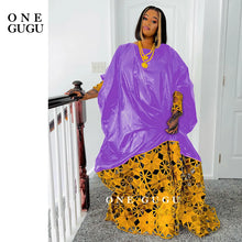 Gold and White African Bazin Rich Dress Robe For Noble Lady Wedding Party Gown White Nigerian Dashiki Robe Long Sleeves Dresses
