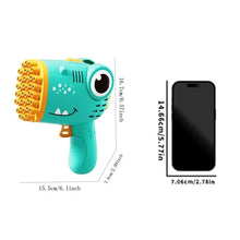 40 hole Dinosaur Bubble Gun Children's Bubble Gun Handheld Fully Automatic Bubble Machine without battery and bubble water