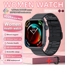 2025 AI Diagnosis NFC Smart Watch Women 1.85 inch AMOLED Blood pressure Heart Rate Temperature BT call Smartwatches Men For IOS