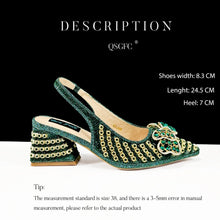 QSGFC Italian Design Clutch Dual Use Full Diamond High Heels Exquisite Gift-Box  And High Heels For Party Women Shoes
