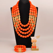 artifical coral beads nigerian jewelry sets for woman weddings