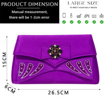 Venus Chan-Italian Shoes and Bags Matching Set for Women Bow Rhinestones Peep Toe High Heels Purple Color Nigerian Party 2024