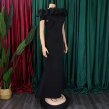 Plus Size Summer Sleeveless Dress Women Ruffle Pleated Off Shoulder Elegant Modis Ladies Dresses Slim Bodycon Ruffle Woman Dress
