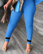 Elegant Women Two Piece Set Suits New Fashion Printed Ruffle Sleeve Top Solid Color Pants Set With Belt Blouses Female Clothing