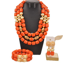 artifical coral beads nigerian jewelry sets for woman weddings