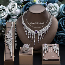 2024 New 4-piece Bridal Wedding Jewelry Set, Cubic Zirconia, Luxury Women's Jewelry, Women's Wedding Party Accessories