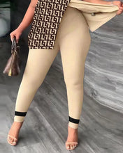 Elegant Women Two Piece Set Suits New Fashion Printed Ruffle Sleeve Top Solid Color Pants Set With Belt Blouses Female Clothing