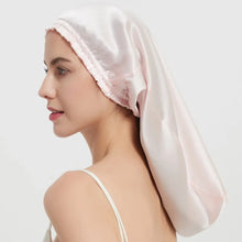 100% Mulberry Silk Sleep Cap for Long Hair Bonnet with Soft Elastic Band for Woman Hair Care