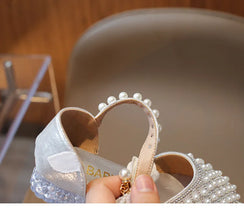 Girls Sandals Fashion Summer New Sequin Princess Shoes Bow Children's Sandals Non-slip Kids Performance Shoes J281