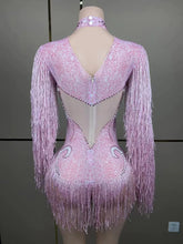 Stage Latin dance cha-cha dance practice suit stretch slim skirt fringe flash small diamond pearl design suit