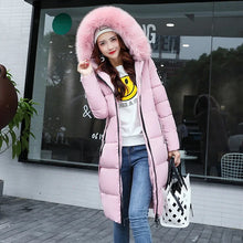 Women's Down Winter Big Fur Collar Hooded Jacket