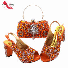 2024 Fashion New Arrivals INS Hot Sale Full Crystal Shinning Shoes and Bag Set for Dress in Red Color Sandals Christmas Party