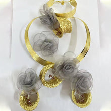 New Fashion Trendy Women Jewelry Set Brazilian Heavy Earrings Necklace Weaving Buds African Wedding Bridal New Style Wife Gift